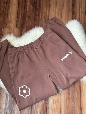 Pacsun Playboy Brown Cinched Sweatpants • Size S